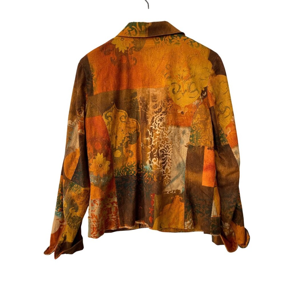 Coldwater Creek Jacket Size Xs Patchwork Button F… - image 2